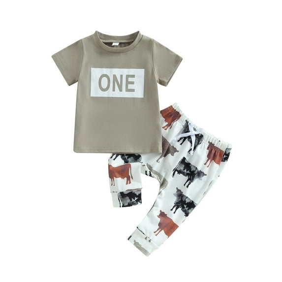 Bagilaanoe 2pcs Newborn Baby Boy Long Pants Set Short Sleeve T-Shirts Tops + Trousers 3M 6M 12M 18M Infant Casual Outfits