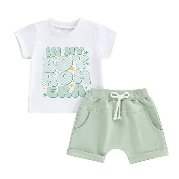Bagilaanoe 2pcs Newborn Baby Boy Shorts Set Short Sleeve Letter Print T Shirt Tops   Shorts 3M 6M 12M 18M 24M Infant Casual Summer Clothes