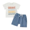 thumbnail image 1 of Bagilaanoe 2pcs Newborn Baby Boy Shorts Set Short Sleeve Letter Print T Shirt Tops + Shorts 3M 6M 12M 18M 24M Infant Casual Summer Clothes, 1 of 8