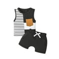 thumbnail image 1 of Bagilaanoe 2pcs Newborn Baby Boys Short Pants Set Striped Print Sleeveless Tank Tops + Shorts 6M 12M 18M 24M Infant Casual Summer Outfits, 1 of 9