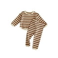 thumbnail image 1 of Bagilaanoe 2pcs Newborn Baby Girl Boy Long Pants Set Long Sleeve T Shirts Tops + Striped Trousers 3M 6M 12M 18M 24M Infant Casual Outfits, 1 of 6