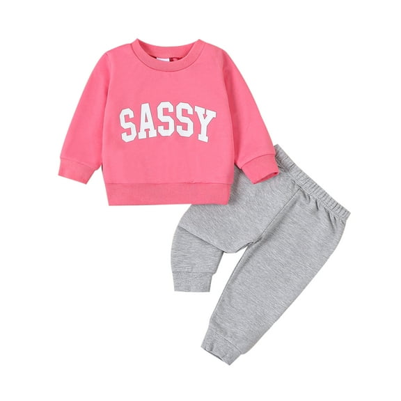 Bagilaanoe 2pcs Newborn Baby Girl Pants Set Long Sleeve Sweatshirt Tops + Sweatpants 3M 6M 9M 12M 18M 24M Infant Casual Clothes