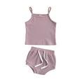 thumbnail image 1 of Bagilaanoe 2pcs Newborn Baby Girl Short Pants Set Sleeveless Camisole Tops + Shorts 3M 6M 12M 18M 24M Infant Casual Summer Outfits, 1 of 9