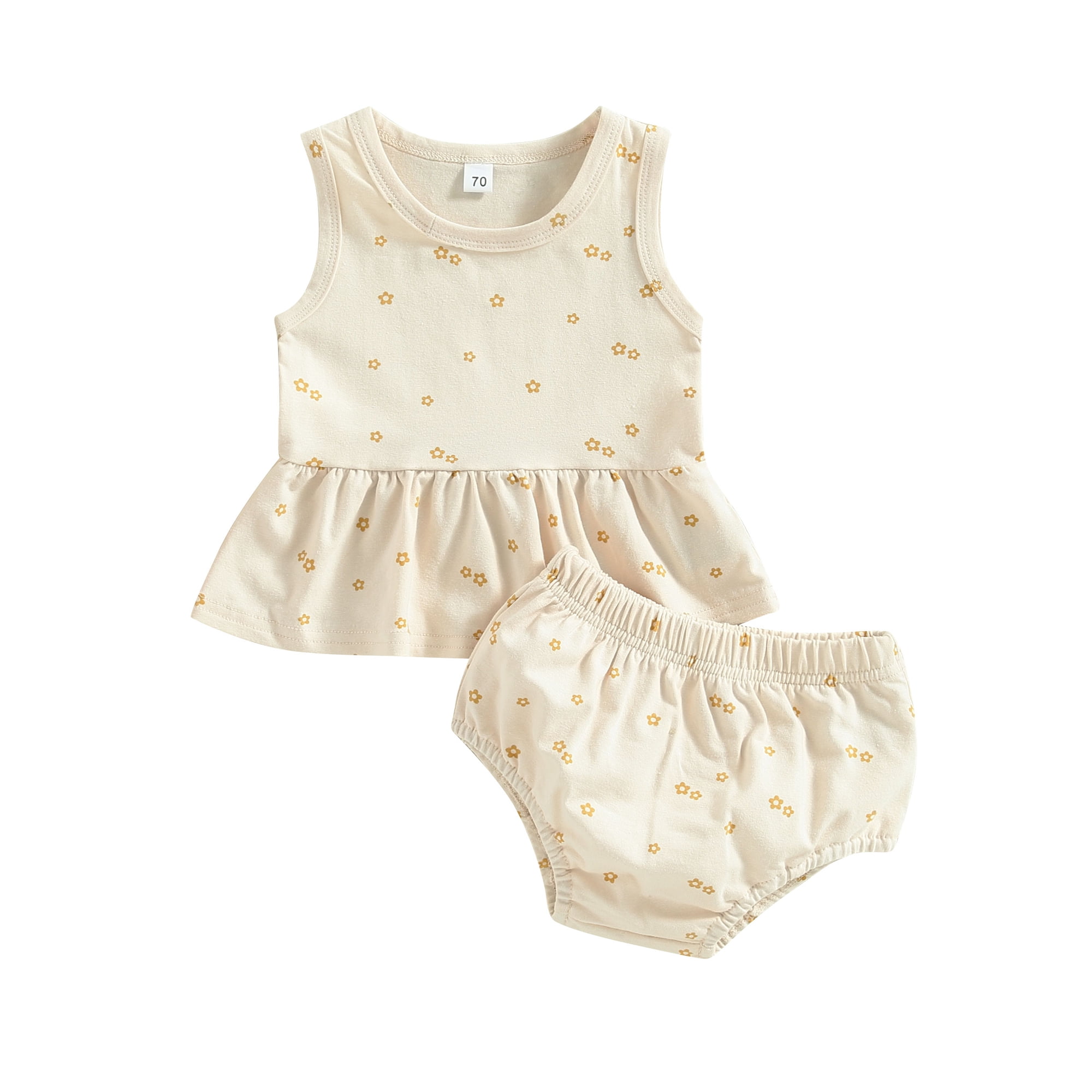 Bagilaanoe 2pcs Newborn Baby Girl Short Pants Set Checkerboard Print Sleeveless Romper Tops + Ruffle Shorts 3M 6M 12M 18M Infant Casual Summer Outfits