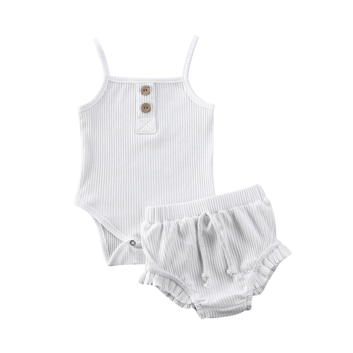 Bagilaanoe 2pcs Newborn Baby Girl Short Pants Set Checkerboard Print  Sleeveless Romper Tops + Ruffle Shorts 3M 6M 12M 18M Infant Casual Summer  Outfits 