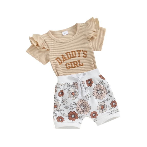 Bagilaanoe 2pcs Newborn Baby Girl Shorts Set Short Sleeve Letter Embroidery Romper Tops + Shorts 3M 6M 12M 18M Infant Casual Summer Clothes