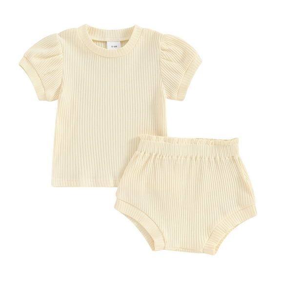 Bagilaanoe 2pcs Newborn Baby Girl Shorts Set Short Sleeve T Shirt Tops + Shorts 6M 12M 18M 24M Infant Casual Summer Clothes