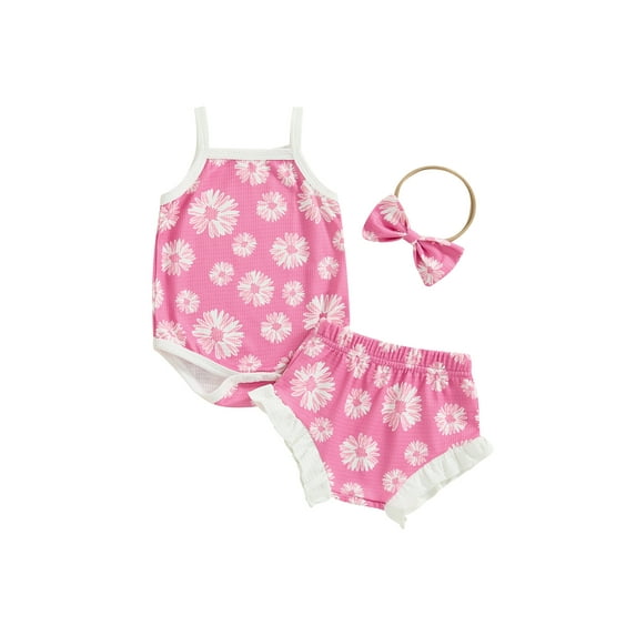Bagilaanoe 2pcs Newborn Baby Girl Shorts Set Sleeveless Floral Print Romper Tops + Shorts 3M 6M 9M 12M 18M Infant Casual Summer Clothes