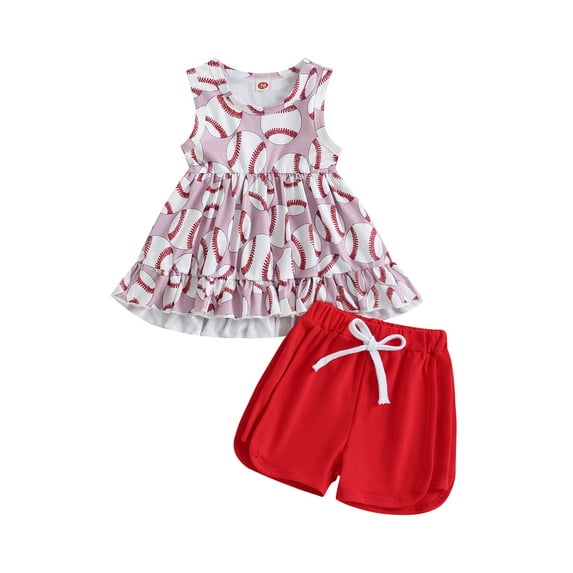 Bagilaanoe 2pcs Toddler Baby Boy Girl Short Pants Set Sleeveless Print T Shirt Tops + Shorts 6M 12M 18M 24M 3T Kids Casual Summer Outfits