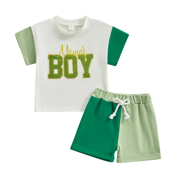 Bagilaanoe 2pcs Toddler Baby Boy Girl Shorts Set Short Sleeve Letter Embroidery T Shirt Tops + Shorts 6M 12M 18M 24M 3T Kids Casual Summer Clothes