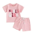 thumbnail image 1 of Bagilaanoe 2pcs Toddler Baby Boy Girl Shorts Set Short Sleeve Letter Print T Shirt Tops + Shorts 3M 6M 12M 18M 24M 3T Kids Casual Summer Clothes, 1 of 8