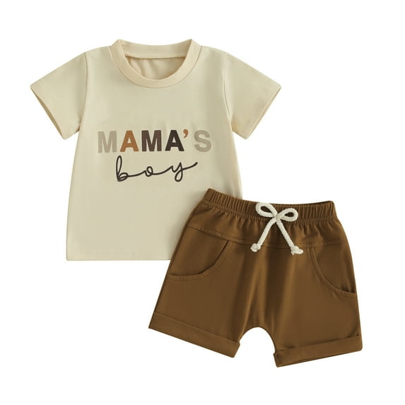 Bagilaanoe 2pcs Toddler Baby Boy Girl Shorts Set Short Sleeve Letter Print T Shirt Tops + Shorts 6M 12M 18M 24M 3T Kids Casual Summer Clothes