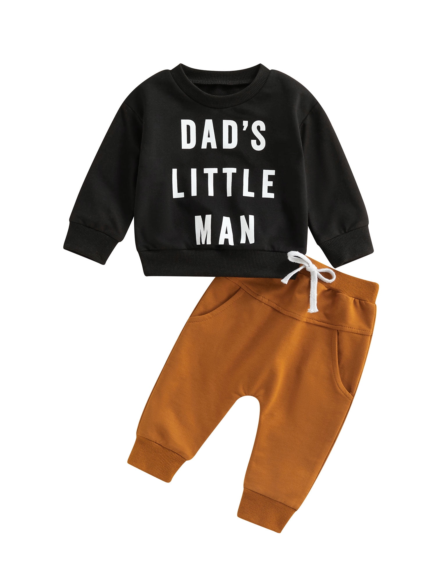 Bagilaanoe 2pcs Toddler Baby Boy Long Pants Set Letter Print Long