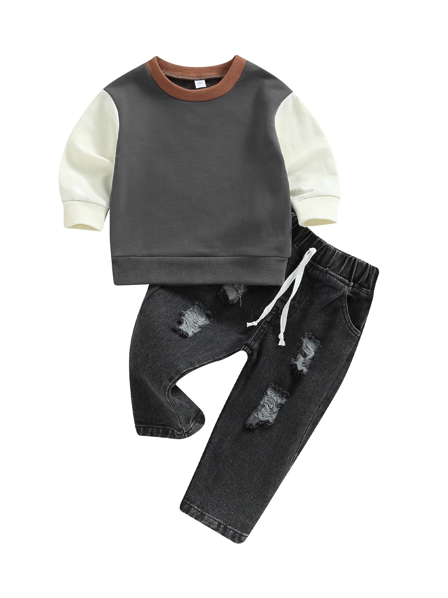 Bagilaanoe 2pcs Toddler Baby Boy Long Pants Set Long Sleeve T Shirts