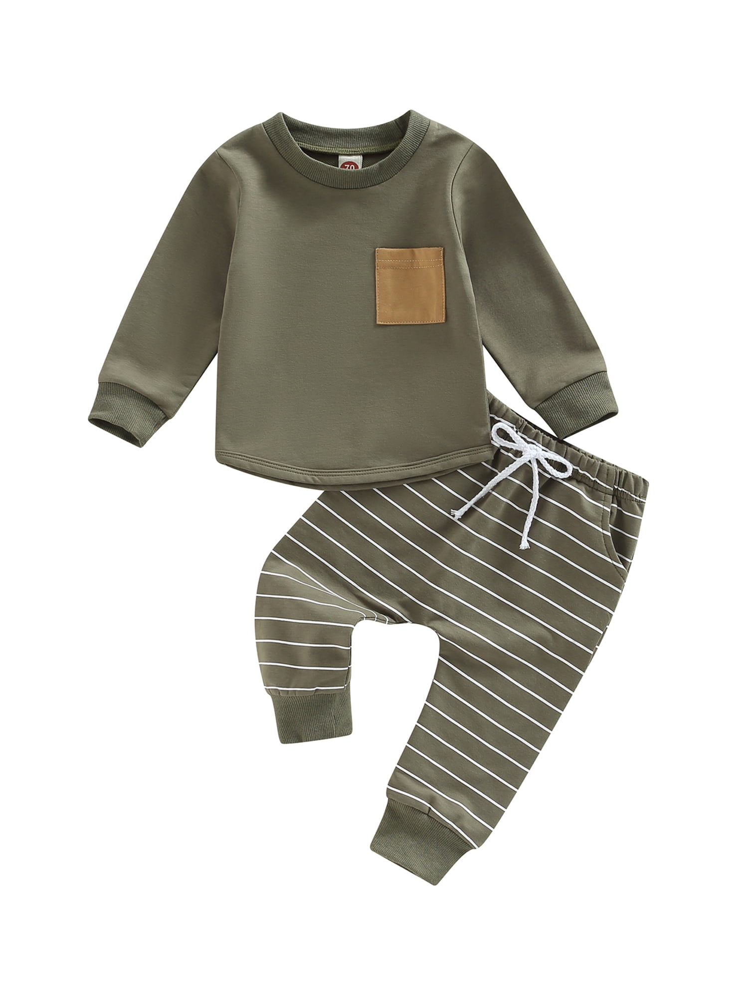 Bagilaanoe 2pcs Toddler Baby Boy Long Pants Set Long Sleeve T Shirts