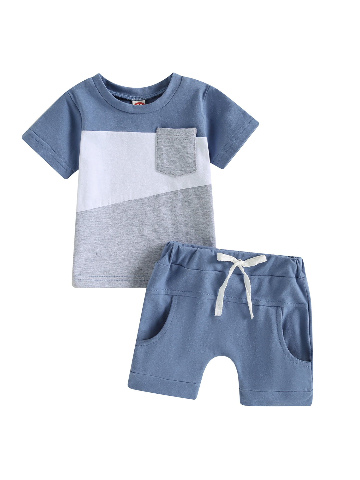 Bagilaanoe 2pcs Toddler Baby Boy Short Pants Set Contrast Color Short ...