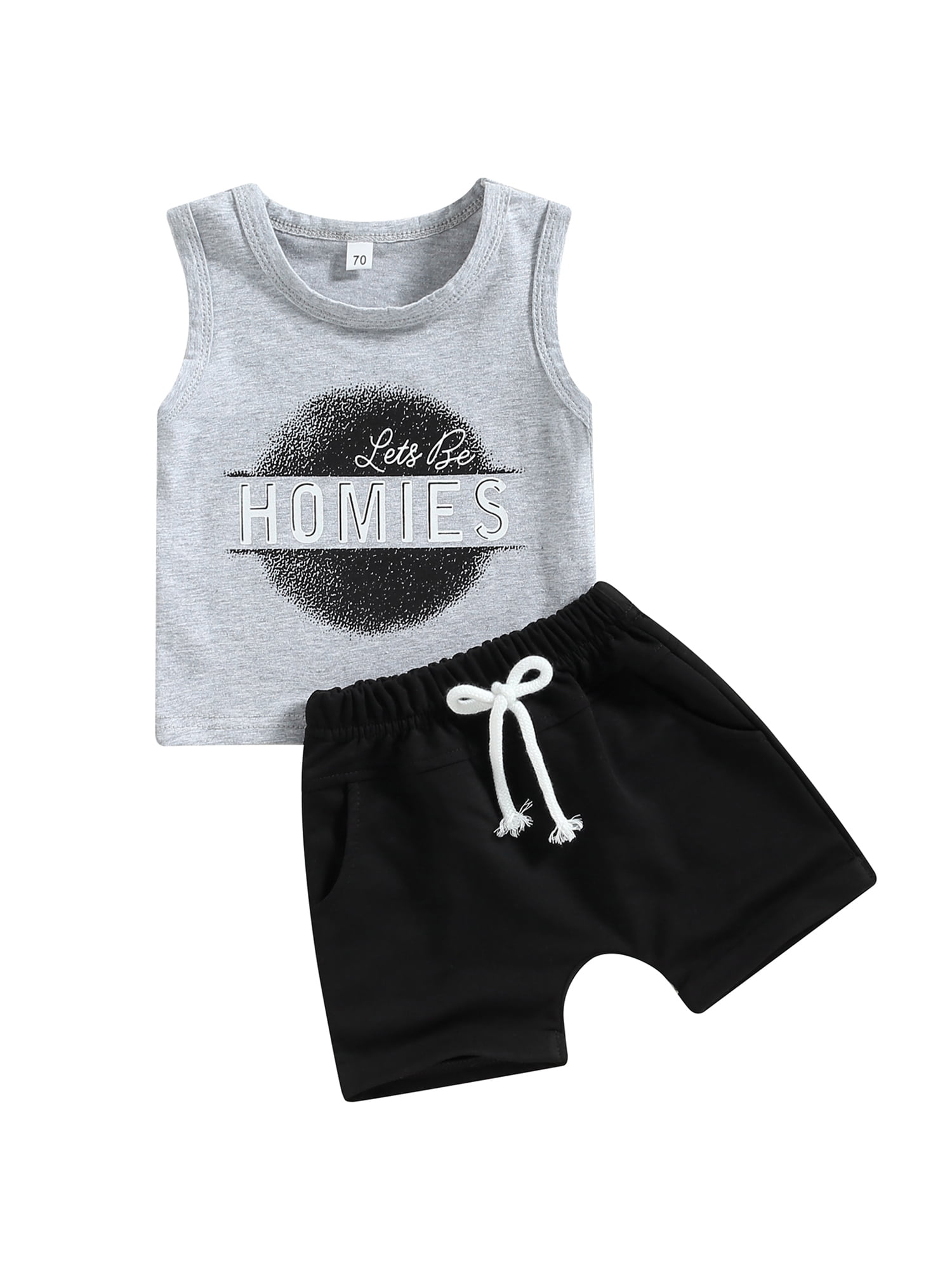 Bagilaanoe 2pcs Toddler Baby Boy Short Pants Set Letters Print Short