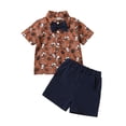 thumbnail image 1 of Bagilaanoe 2pcs Toddler Baby Boy Short Pants Set Print Short Sleeve Shirt Tops + Shorts 12M 18M 24M 3T 4T 5T Kids Casual Summer Outfits, 1 of 9