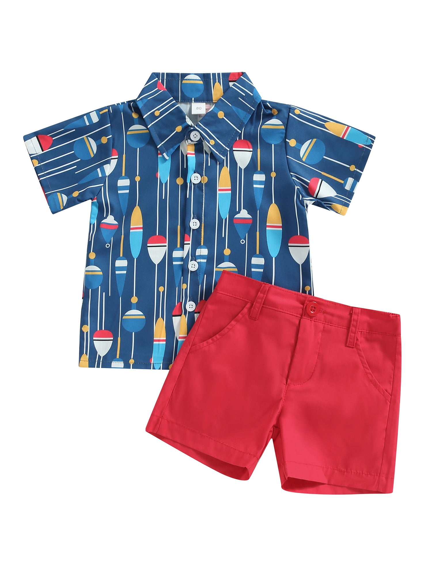 Bagilaanoe 2pcs Toddler Baby Boy Short Pants Set Print Short Sleeve