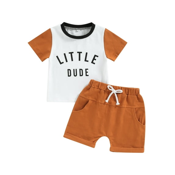 Bagilaanoe 2pcs Toddler Baby Boy Short Pants Set Short Sleeve Letter Print T Shirt Tops + Shorts 3M 6M 12M 18M 24M 3T Kids Casual Summer Outfits