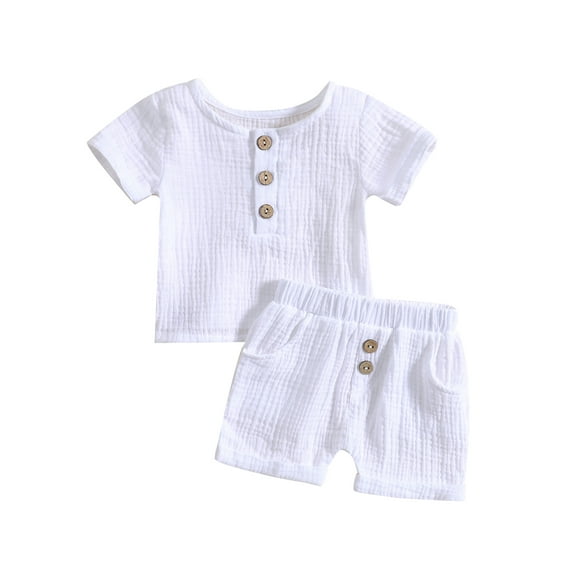 Bagilaanoe 2pcs Toddler Baby Boy Short Pants Set Short Sleeve T Shirt Tops + Shorts 6M 12M 18M 24M 3T Kids Casual Summer Outfits