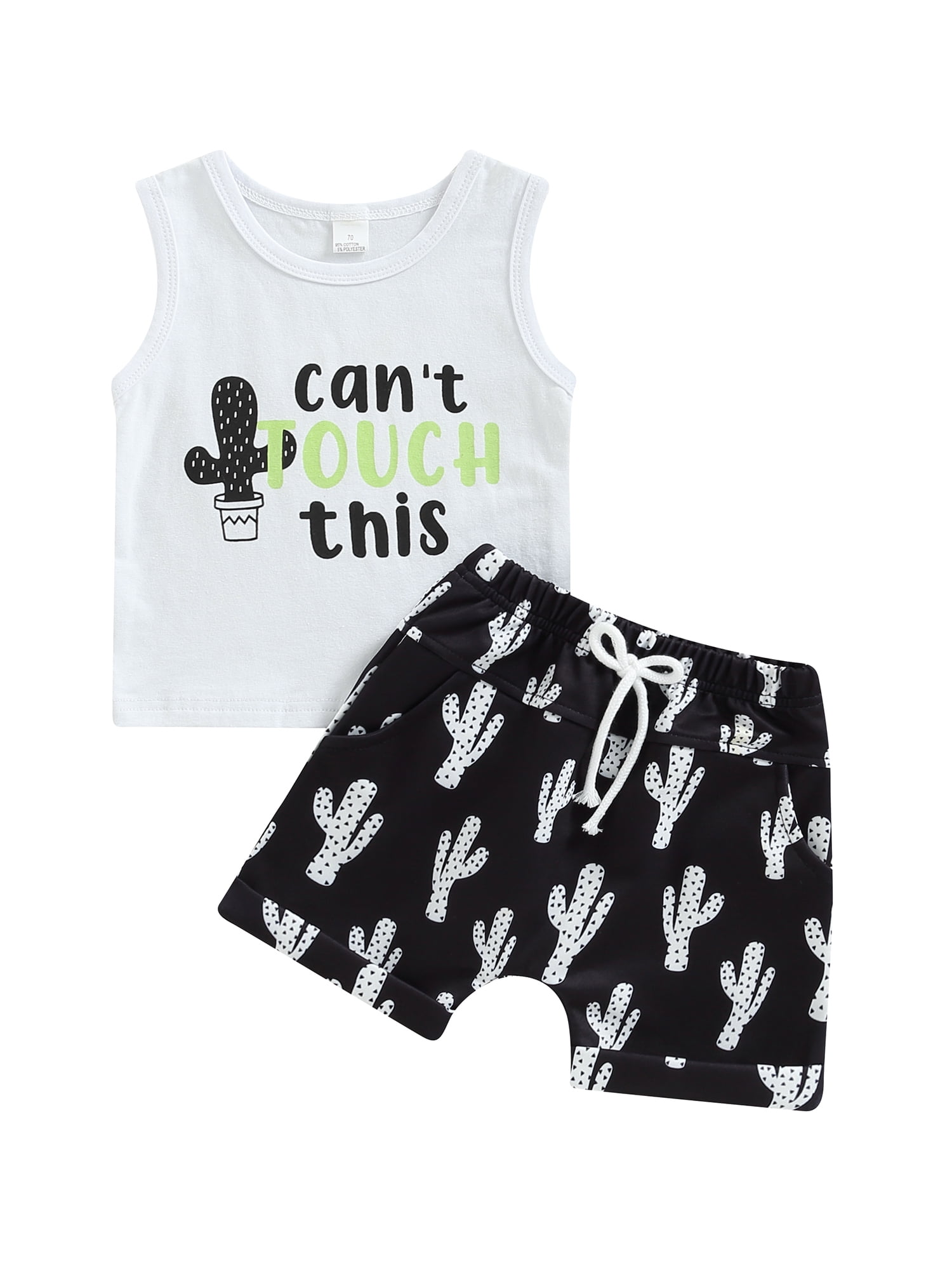 Bagilaanoe 2pcs Toddler Baby Boy Short Pants Set Sleeveless Letter