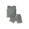 thumbnail image 1 of Bagilaanoe 2pcs Toddler Baby Boy Short Pants Set Sleeveless Tank Tops + Shorts 6M 12M 18M 24M 3T Kids Casual Summer Outfits, 1 of 9