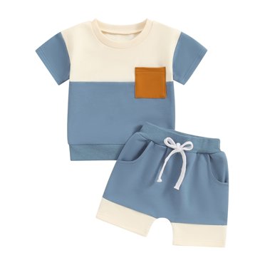 Itsy Bitsy Boys Red Shorts with Blue Baseball Shirt