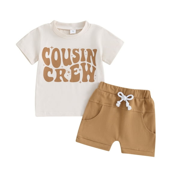 Bagilaanoe 2pcs Toddler Baby Boy Shorts Set Short Sleeve Letter Print T Shirt Tops + 3M 6M 12M 18M 24M 3T Kids Casual Summer Clothes