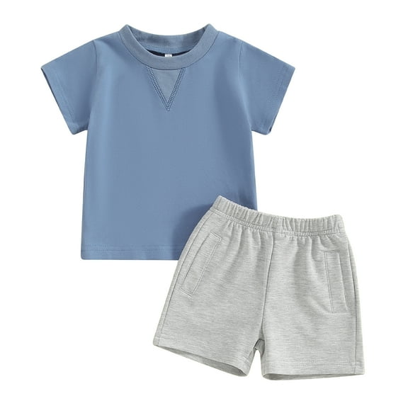 Bagilaanoe 2pcs Toddler Baby Boy Shorts Set Short Sleeve Letter Print T Shirt Tops   Shorts 3M 6M 12M 18M 24M 3T Kids Casual Summer Clothes