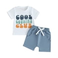 thumbnail image 1 of Bagilaanoe 2pcs Toddler Baby Boy Shorts Set Short Sleeve Letter Print T Shirt Tops + Shorts 3M 6M 12M 18M 24M 3T Kids Casual Summer Clothes, 1 of 8
