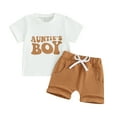 thumbnail image 1 of Bagilaanoe 2pcs Toddler Baby Boy Shorts Set Short Sleeve Letter Print T Shirt Tops + Shorts 3M 6M 12M 18M 24M 3T Kids Casual Summer Clothes, 1 of 8
