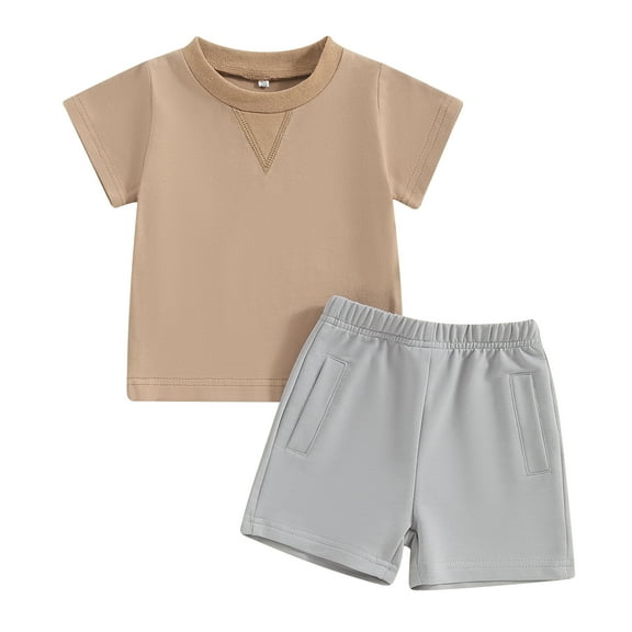 Bagilaanoe 2pcs Toddler Baby Boy Shorts Set Short Sleeve Letter Print T Shirt Tops   Shorts 3M 6M 12M 18M 24M 3T Kids Casual Summer Clothes