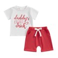 thumbnail image 1 of Bagilaanoe 2pcs Toddler Baby Boy Shorts Set Short Sleeve Letter Print T Shirt Tops + Shorts 6M 12M 18M 24M 3T 4T Kids Casual Summer Clothes, 1 of 9