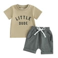 thumbnail image 1 of Bagilaanoe 2pcs Toddler Baby Boy Shorts Set Short Sleeve Letter Print T Shirt Tops + Shorts 6M 12M 18M 24M 3T Kids Casual Summer Clothes, 1 of 8