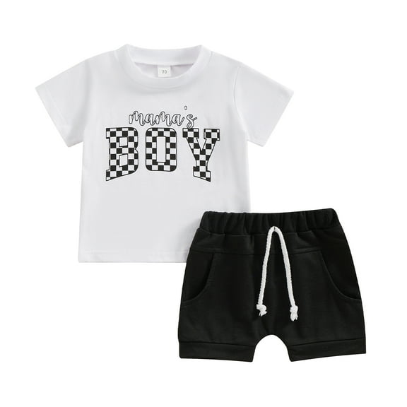 Bagilaanoe 2pcs Toddler Baby Boy Shorts Set Short Sleeve Letter Print T Shirt Tops   Shorts 6M 12M 18M 24M 3T Kids Casual Summer Clothes