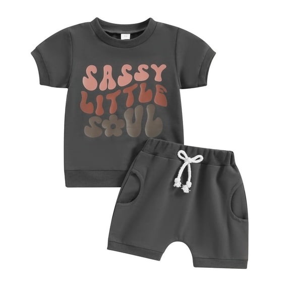 Bagilaanoe 2pcs Toddler Baby Boy Shorts Set Short Sleeve Letter Print T Shirt Tops + Shorts 6M 12M 18M 24M 3T Kids Casual Summer Clothes