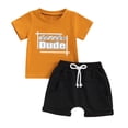 thumbnail image 1 of Bagilaanoe 2pcs Toddler Baby Boy Shorts Set Short Sleeve Letter Print T Shirt Tops + Shorts 6M 12M 18M 24M 3T Kids Casual Summer Clothes, 1 of 7