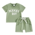 thumbnail image 1 of Bagilaanoe 2pcs Toddler Baby Boy Shorts Set Short Sleeve Letter Print T Shirt Tops + Shorts 6M 12M 18M 24M 3T Kids Casual Summer Clothes, 1 of 1