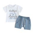 thumbnail image 1 of Bagilaanoe 2pcs Toddler Baby Boy Shorts Set Short Sleeve Letter Print T Shirt Tops + Shorts 6M 12M 18M 24M 3T Kids Casual Summer Clothes, 1 of 8