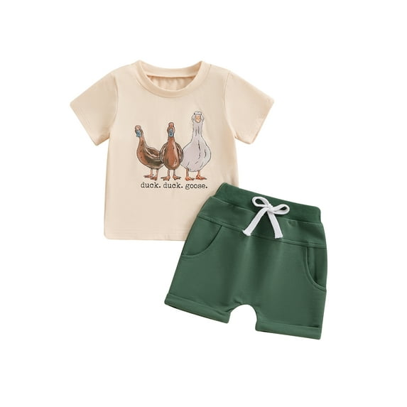 Bagilaanoe 2pcs Toddler Baby Boy Shorts Set Short Sleeve Letter Print T Shirt Tops + Shorts 6M 12M 18M 24M 3T Kids Casual Summer Clothes
