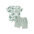 thumbnail image 1 of Bagilaanoe 2pcs Toddler Baby Boy Shorts Set Short Sleeve Print T Shirt Tops + Shorts 3M 6M 12M 18M 24M 3T Kids Casual Summer Clothes, 1 of 7