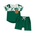 thumbnail image 1 of Bagilaanoe 2pcs Toddler Baby Boy Shorts Set Short Sleeve Print T Shirt Tops + Shorts 6M 12M 18M 24M 3T Kids Casual Summer Clothes, 1 of 8
