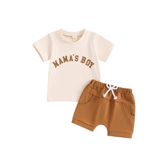 Bagilaanoe 2pcs Toddler Baby Boy Shorts Set Short Sleeve Print T Shirt Tops + Shorts 6M 12M 18M 24M 3T Kids Casual Summer Clothes