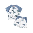 thumbnail image 1 of Bagilaanoe 2pcs Toddler Baby Boy Shorts Set Short Sleeve Print T Shirt Tops + Shorts 6M 12M 18M 24M 3T Kids Casual Summer Clothes, 1 of 8