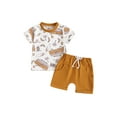 thumbnail image 1 of Bagilaanoe 2pcs Toddler Baby Boy Shorts Set Short Sleeve Print T Shirt Tops + Shorts 6M 12M 18M 24M 3T Kids Casual Summer Clothes, 1 of 7