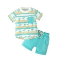 thumbnail image 1 of Bagilaanoe 2pcs Toddler Baby Boy Shorts Set Short Sleeve Print T Shirt Tops + Shorts 6M 12M 18M 24M 3T Kids Casual Summer Clothes, 1 of 9