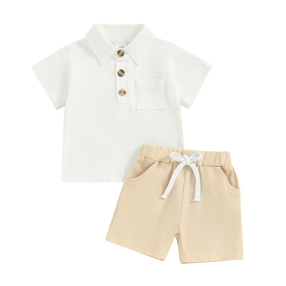 Bagilaanoe 2pcs Toddler Baby Boy Shorts Set Short Sleeve Shirt Tops   Shorts 3M 6M 12M 18M 24M 3T Kids Casual Summer Clothes