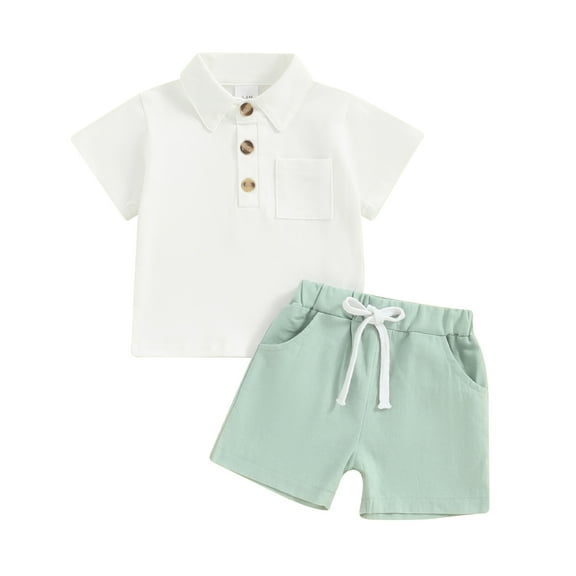 Bagilaanoe 2pcs Toddler Baby Boy Shorts Set Short Sleeve Shirt Tops   Shorts 3M 6M 12M 18M 24M 3T Kids Casual Summer Clothes