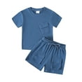 thumbnail image 1 of Bagilaanoe 2pcs Toddler Baby Boy Shorts Set Short Sleeve T Shirt Tops + Shorts 3M 6M 12M 18M 24M 3T Kids Casual Summer Clothes, 1 of 9